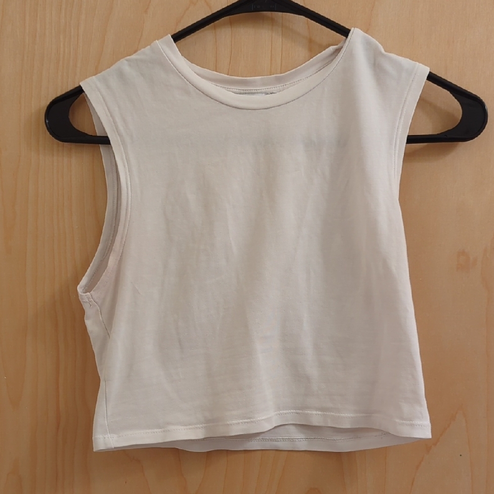 Zara Cream V-Neck Top